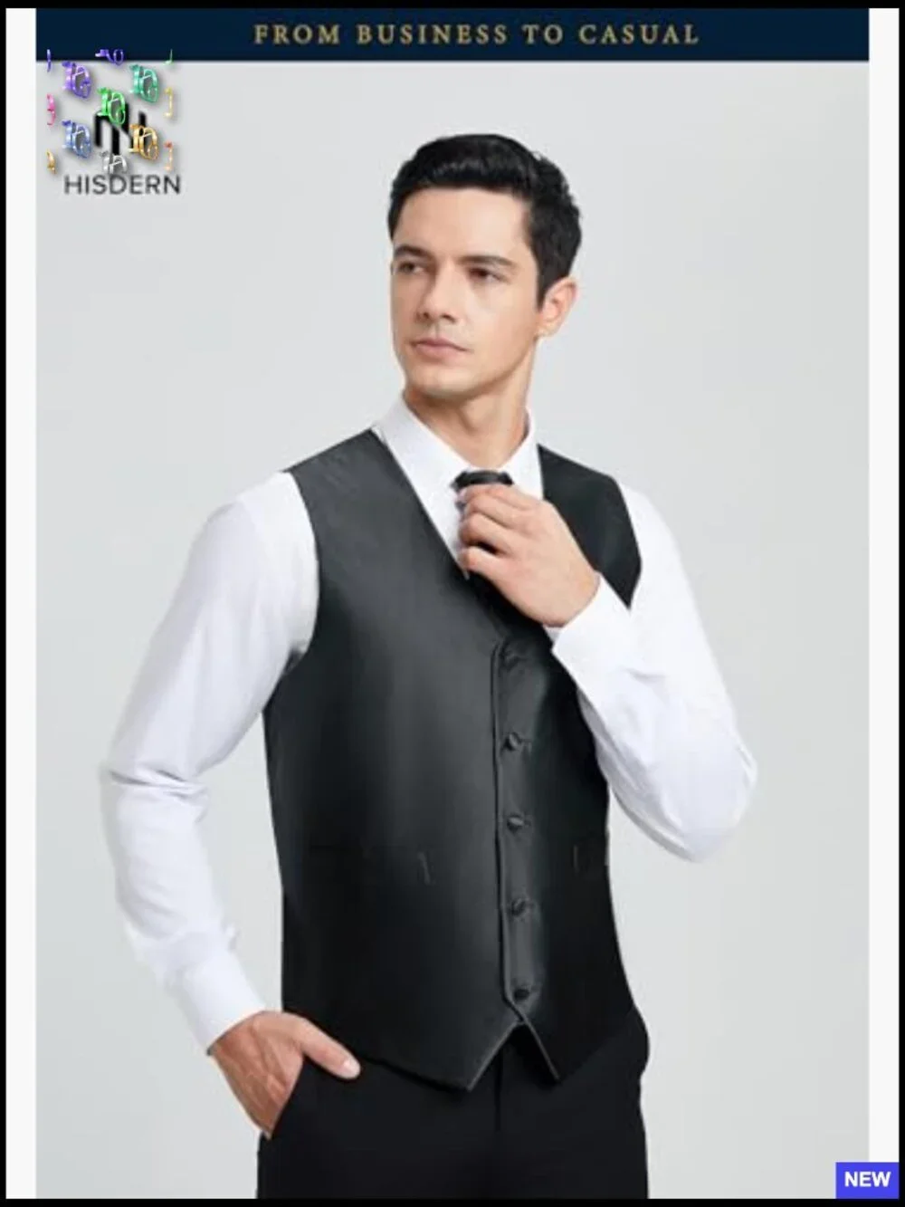 Slim Fit Jacquard Vest Set Formal Elegant Wedding Prom Party Wear